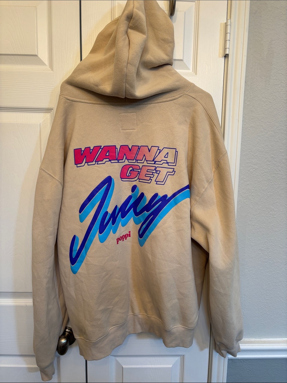 Poppi "Wanna Get Juicy" Tan Graphic Hoodie